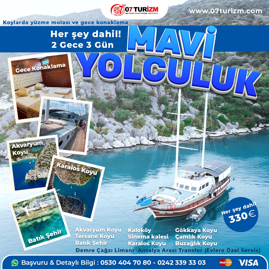 Mavi Yolculuk -Kekova -Antalya 2 Gece 3 gün 